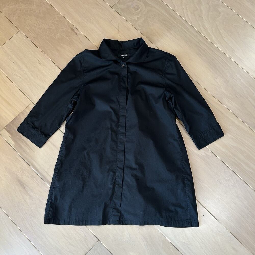 Kal Rieman Black Tailored PoplinButton-Up Shirt Tunic Long Sleeve Women’s 4